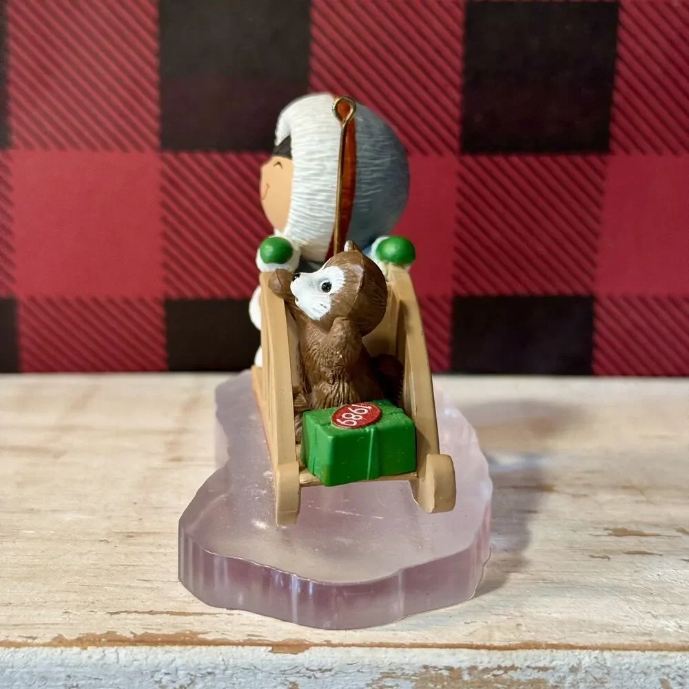 1989 Hallmark Frosty Friends #10 Christmas Keepsake Ornament | Eskimo on Sled